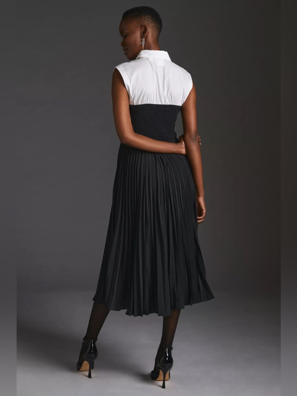 Anthropologie Maeve Pleated Twofer Midi Shirt Dress - Picture 10 of 13
